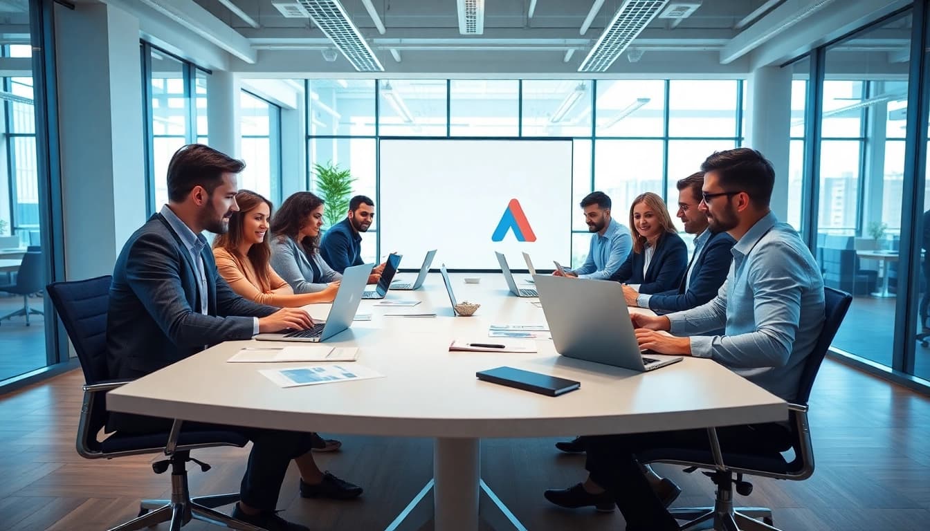 Team of experts at a google ads agency Melbourne strategizing a digital marketing campaign.
