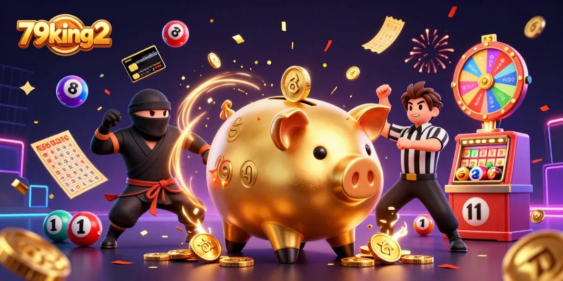 Engage with thrilling visuals featuring 79king2's vibrant gaming scene with animated characters and dynamic elements.