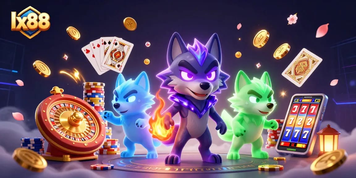 Experience lx88 with dynamic gameplay featuring glistening gems, cascading coins, and a thrilling atmosphere of winning.