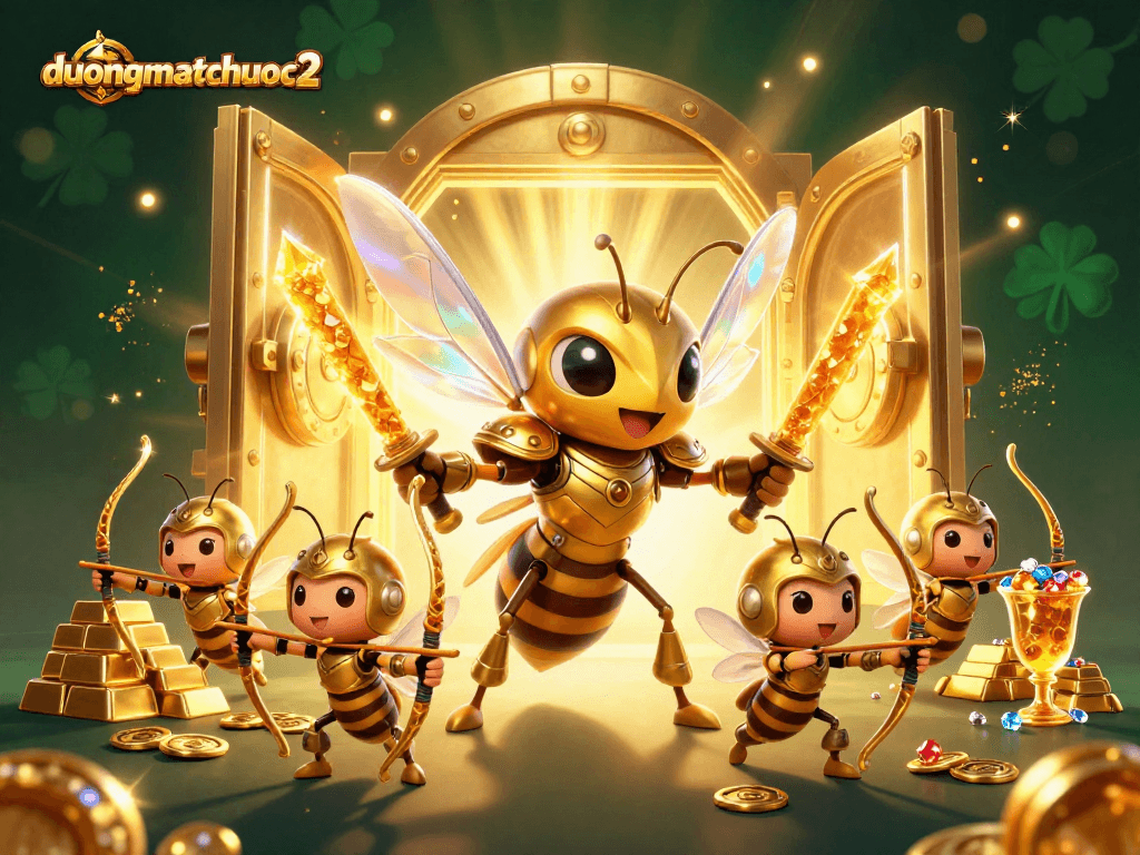 Engage with duongmatchuoc2 in this vibrant illustration showcasing dynamic gameplay elements amidst treasure-filled excitement.