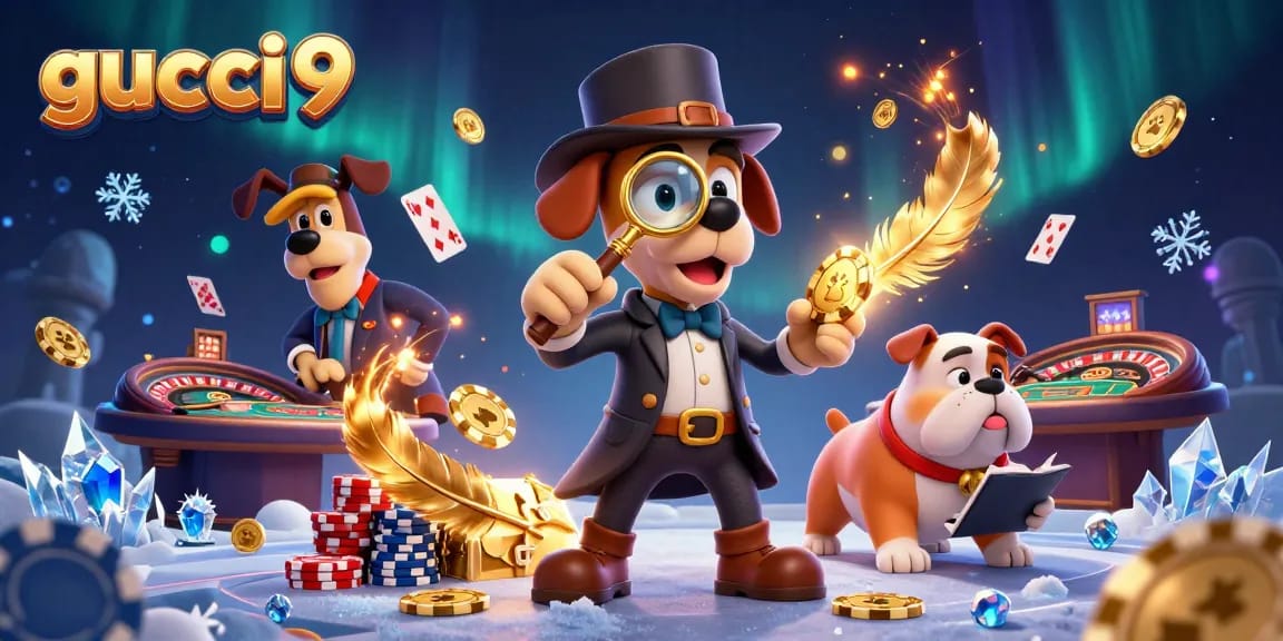Engage with gucci9's thrilling casino experience featuring a detective unraveling poker mysteries.