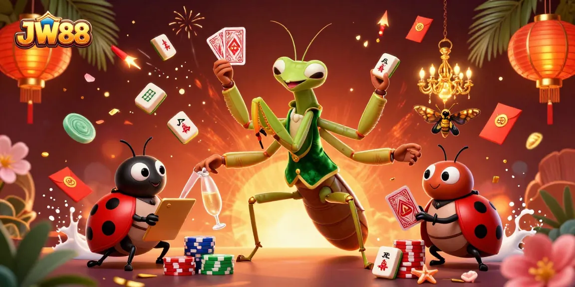 JW88 players enjoying thrilling casino games with vibrant 3D characters and elements.