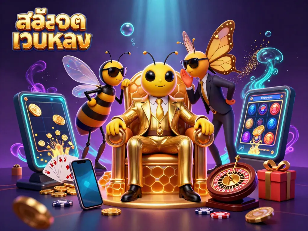 Engage with สล็อตเว็บตรง gameplay featuring a bumblebee mob boss with energetic slot visuals.