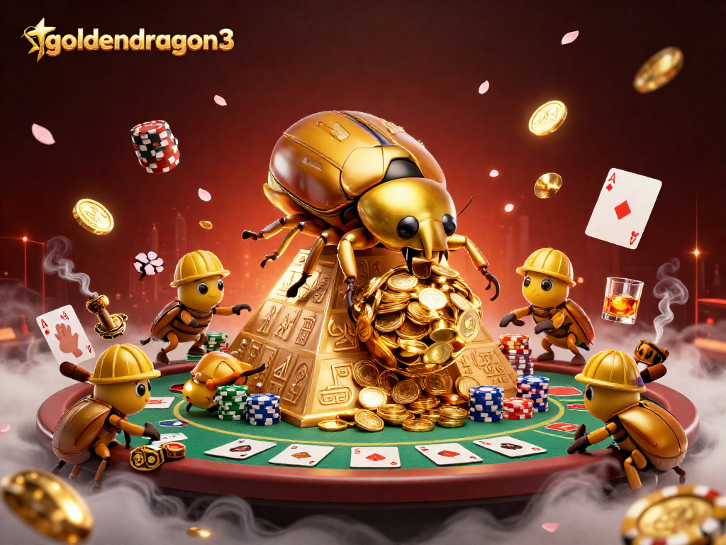 Engage with goldendragon3 through thrilling casino elements and golden treasures in a dynamic game scene.