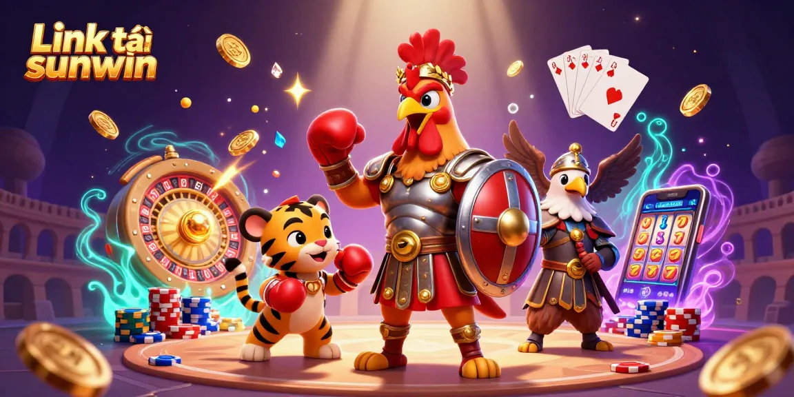 Spin the reels with Link tải sunwin in a vibrant casino scene featuring exciting game elements.