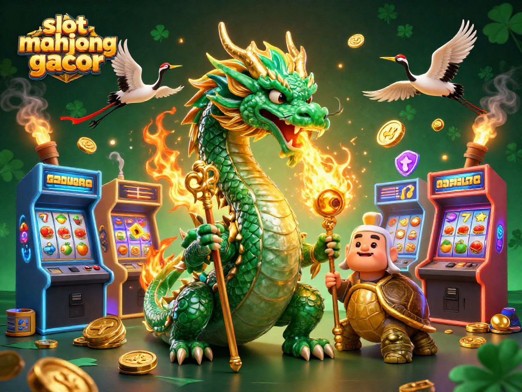 Engage in slot mahjong gacor with dynamic scenes featuring mythical characters and captivating gaming elements.