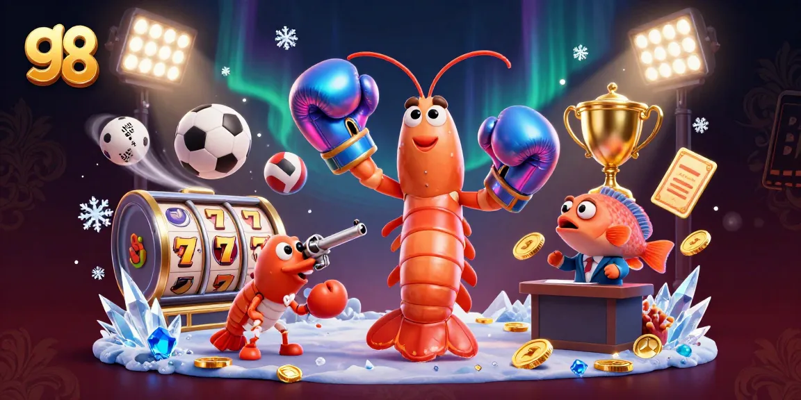Experience go 88 action with vibrant casino elements featuring a mantis shrimp and friends.