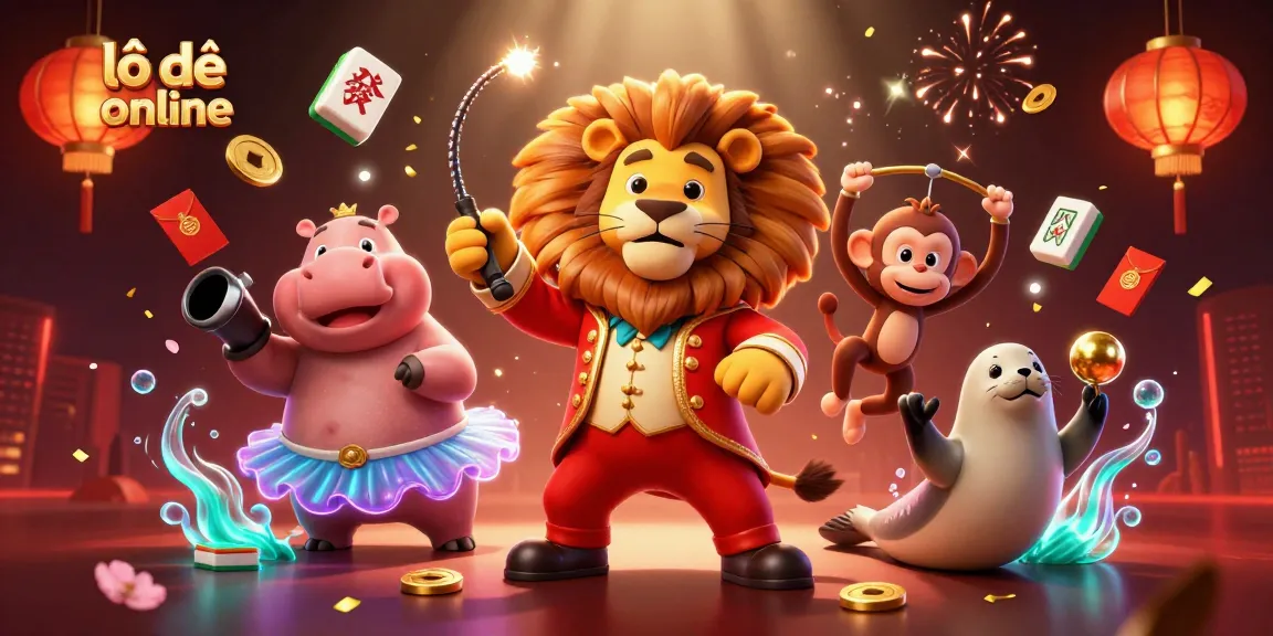 Experience the thrill of lô đề online with vibrant circus characters and dynamic game elements.