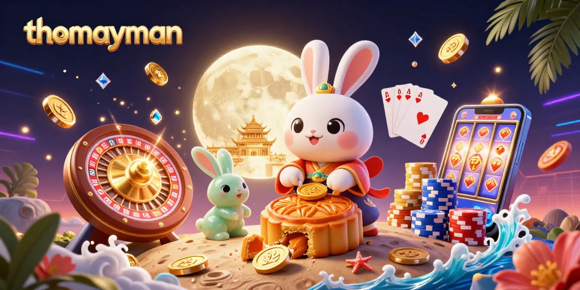 Spin the reels with thomayman to win big at the casino with vibrant gaming elements and characters.
