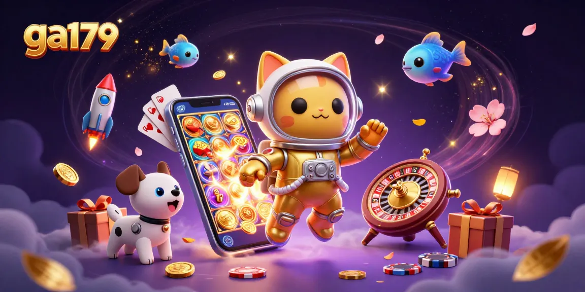 Play thrilling games at ga179 with a cat astronaut, robotic dog, and cosmic elements!