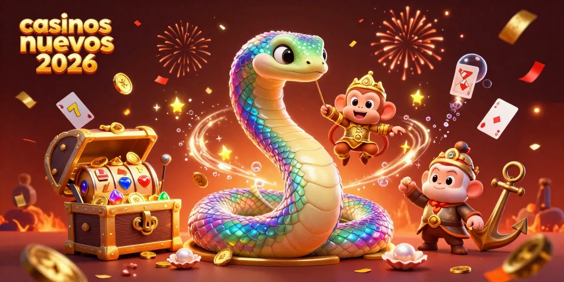 En la ilustración, los casinos nuevos 2026 están representados con un colorido dragón y elementos de juego vibrantes.