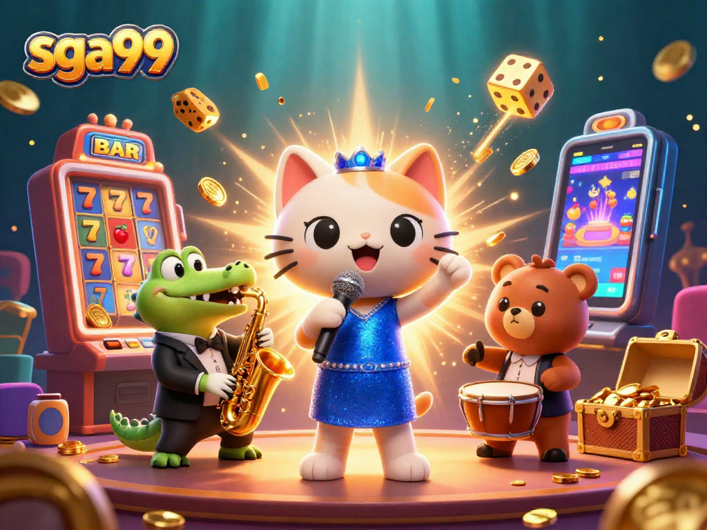 Experience the vibrant excitement of sga99 with a jazzy performance on a dynamic casino stage.
