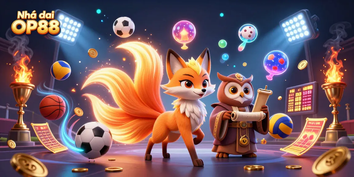 Experience exciting gameplay at Nhà cái OP88 with vibrant characters and dynamic sports elements.