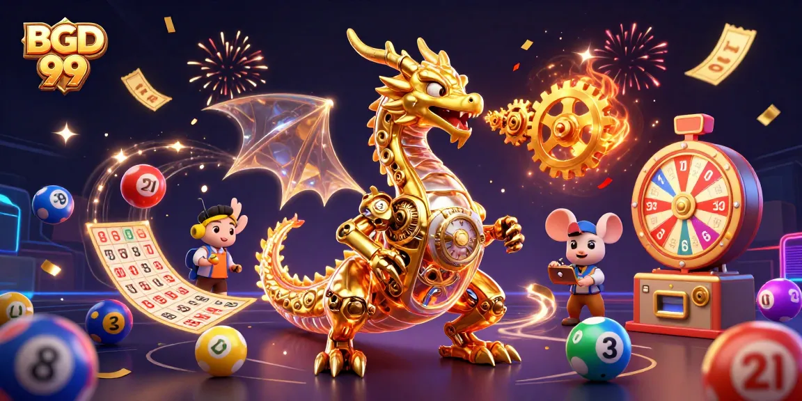 Experience dynamic gaming excitement with BGD 99, featuring golden dragon and vibrant casino elements.