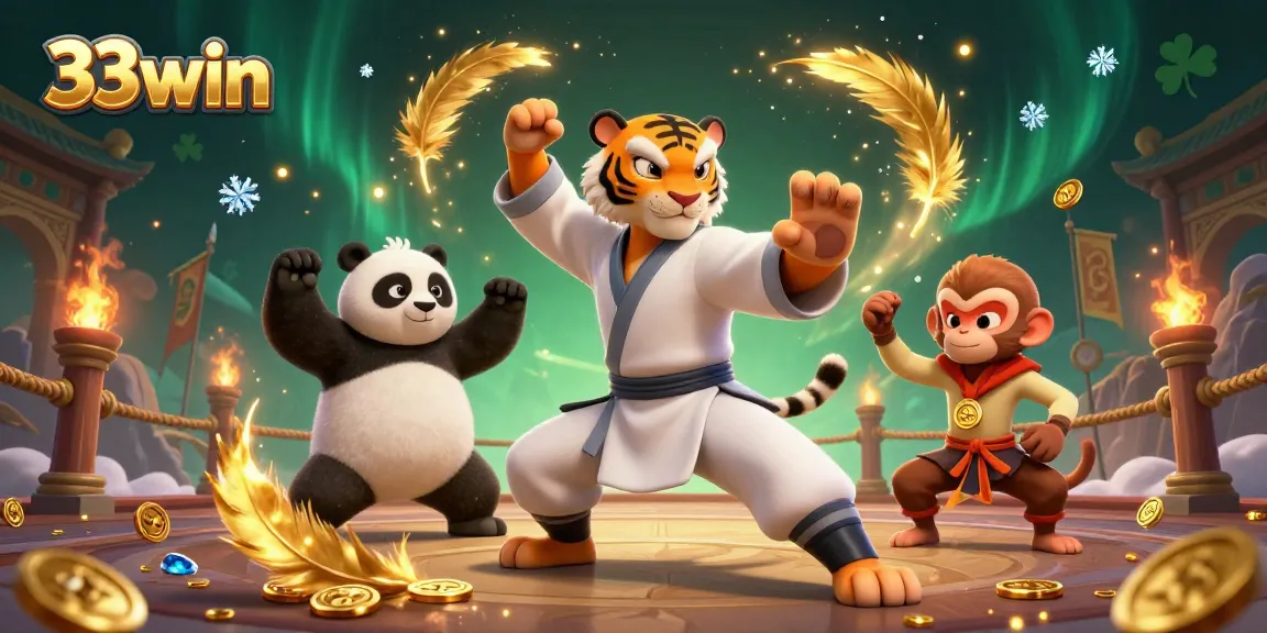Experience thrilling action at 33win with our playful characters in a vibrant gambling arena.