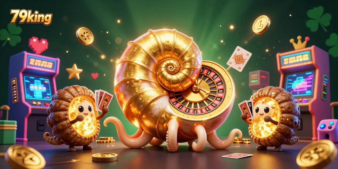 Play exciting games at 79king, featuring unique nautilus graphics and vibrant casino elements.
