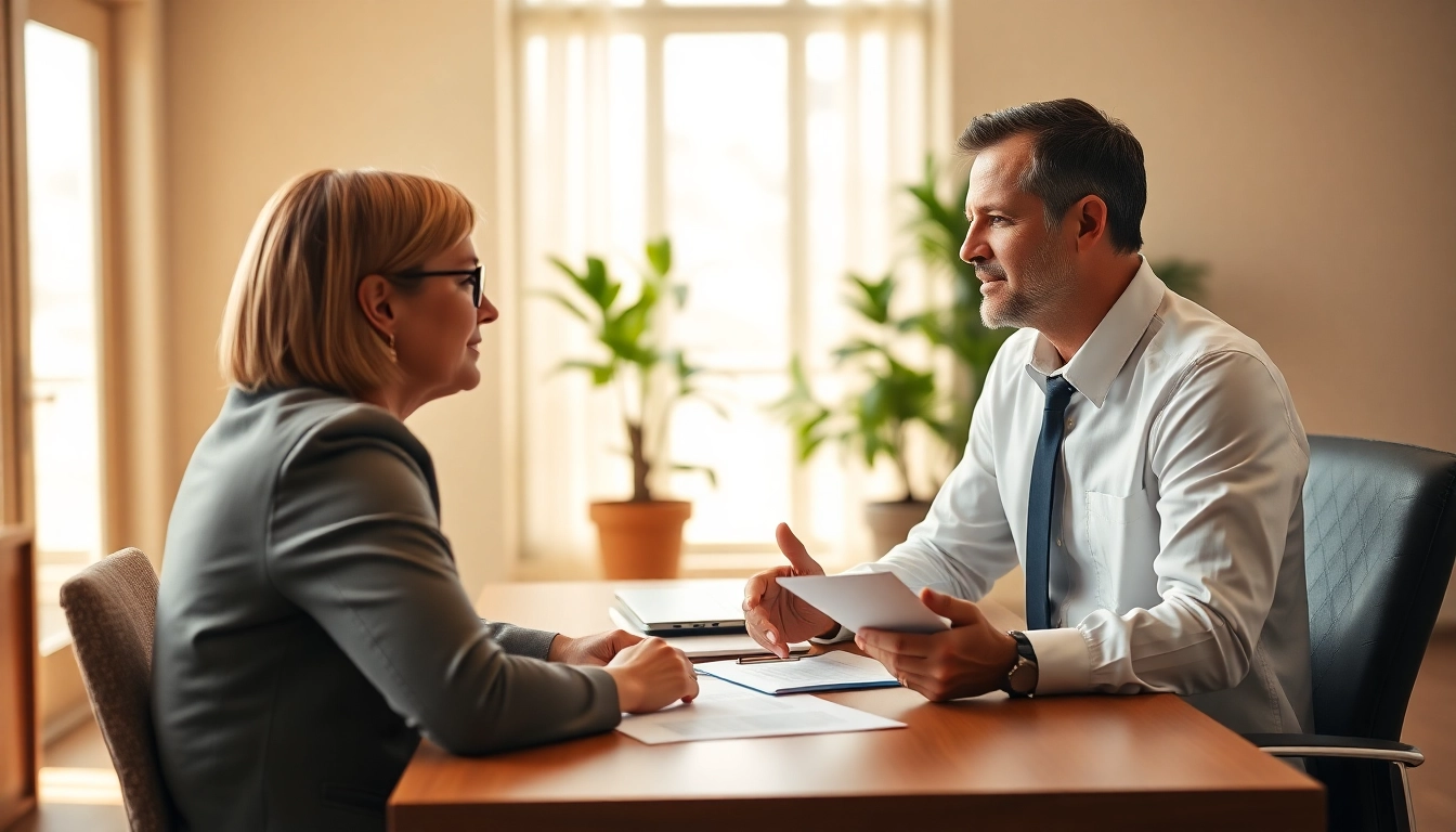 Consultation on Title Insurance Services with a professional agent in an office setting.
