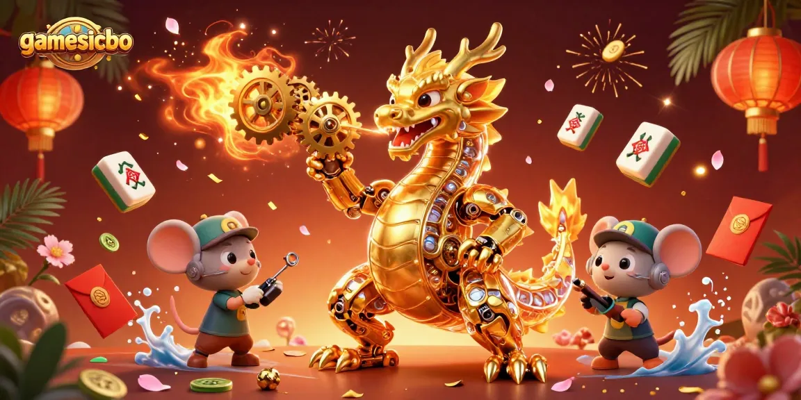 Experience the excitement of gamesicbo with our cartoon dragon in a vibrant casino scene.