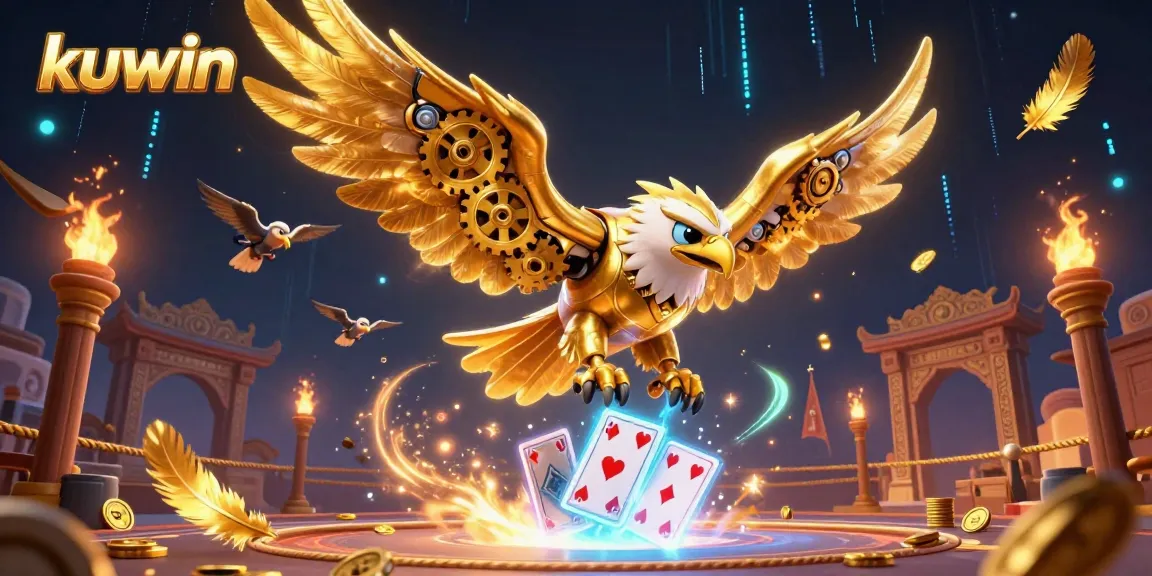 Kuwin showcases hyper-detailed 3D illustration embodying an exhilarating online gambling experience.