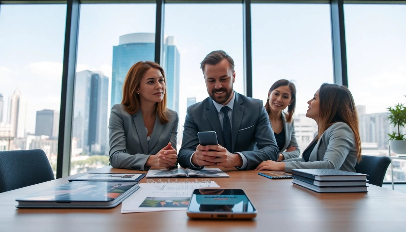 Evaluate which business mobile provider is best UK while discussing options in a modern office.