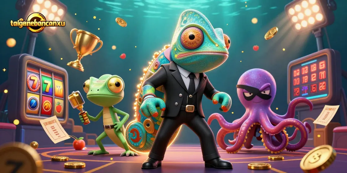 Experience taigamebancaanxu with thrilling slot action in this vibrant casino illustration.