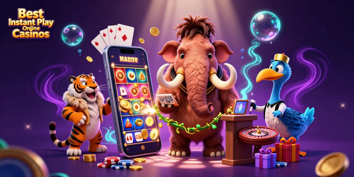 Experience the excitement at the Best Instant Play Online Casinos featuring engaging characters and vibrant gaming elements.