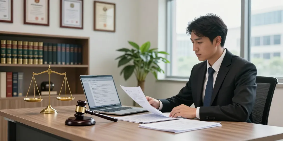 Criminal lawyer consulting clients in a well-lit modern office environment, emphasizing legal expertise and supportive services.