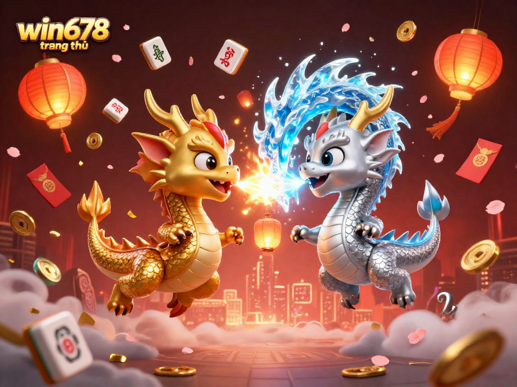 Engage with the thrilling world of win678 trang chủ as two dynamic dragons battle in a fiery and icy duel.