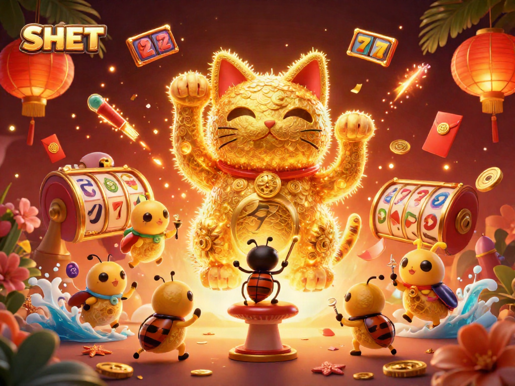 Engage with SH BET through dynamic golden fireflies and vibrant casino elements.