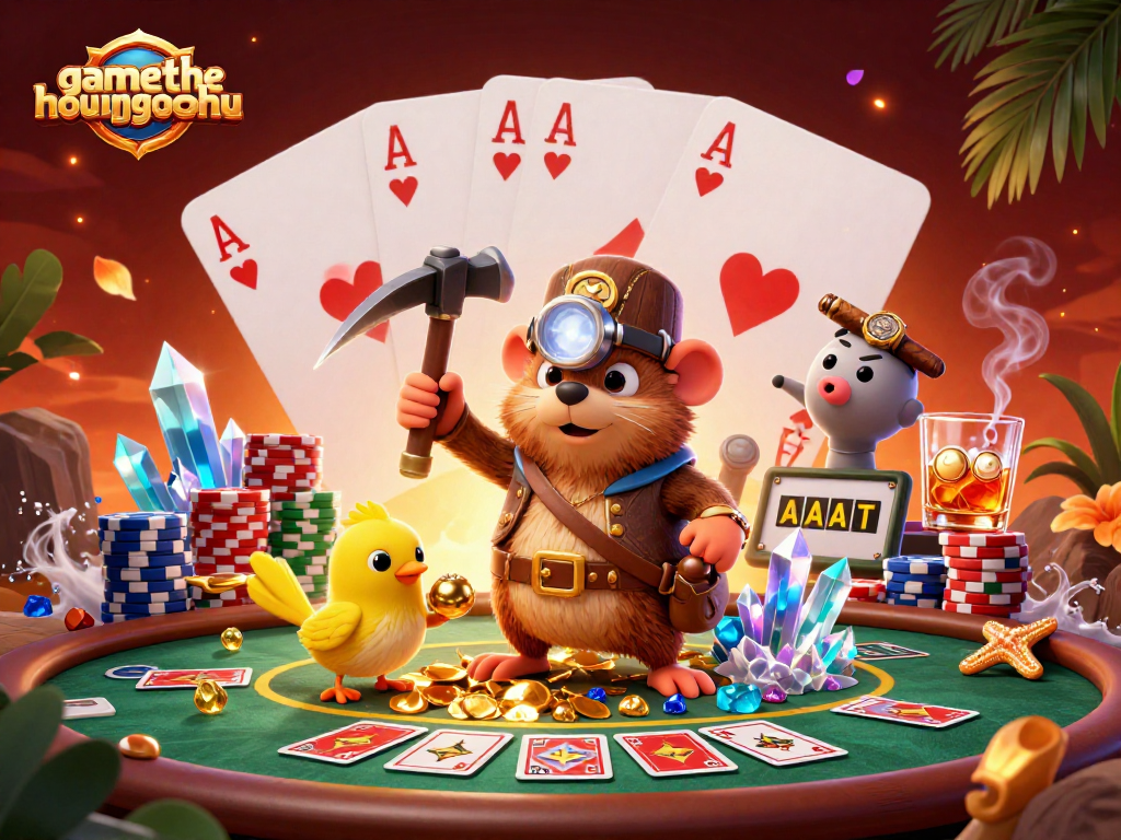 Experience thrilling gameplay at gamethuongnohu with a treasure hunter-themed poker scene rich in detail.