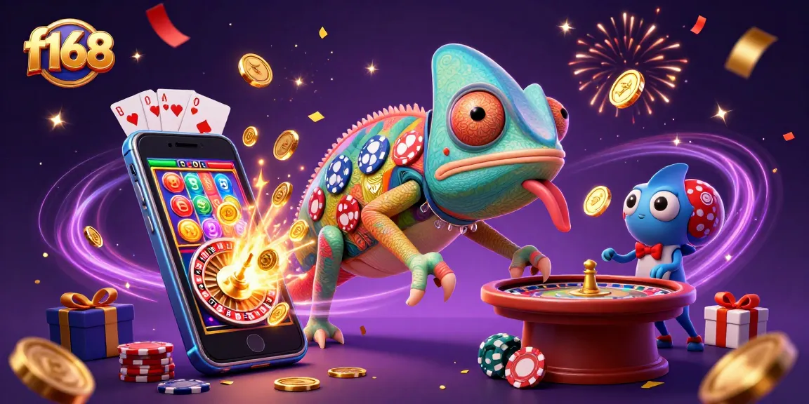 Experience the thrilling world of f168 with a colorful casino illustration of gameplay excitement.