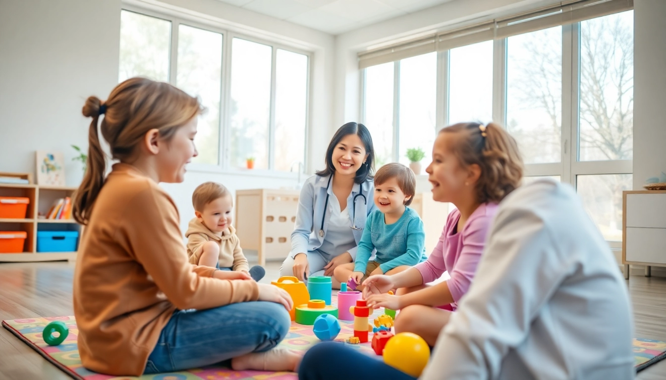 Engaged children participating in ABA therapy in Livonia with a professional therapist.