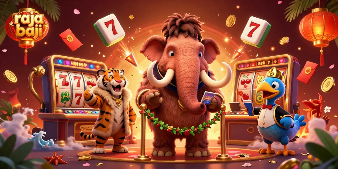Experience the excitement of raja baji slots with a vibrant 3D casino scene, featuring engaging characters and dynamic elements.