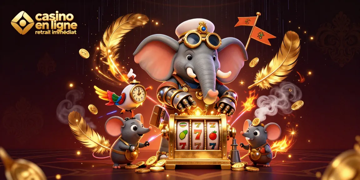Attirez vos gains sur un casino en ligne retrait immédiat avec des machines à sous animées et des éléments steampunk.