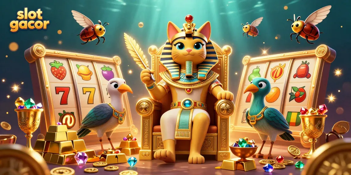 Play exciting slot gacor games featuring dynamic Egyptian cartoon characters and dazzling treasures.