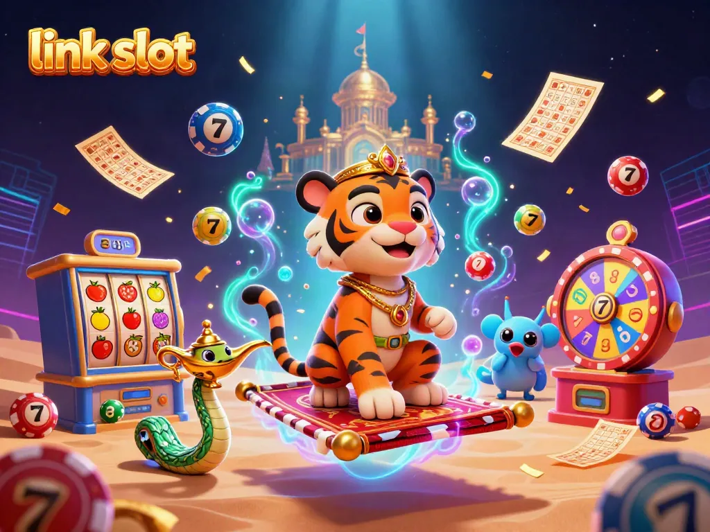 Gambarkan mesin slot dengan sultan harimau dan genie, olahraga permainan link slot yang seru.