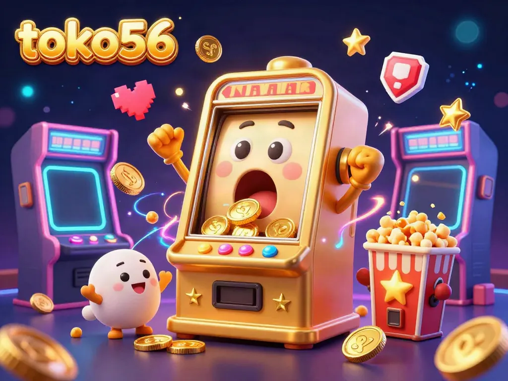 TOKO56 mesin slot emas dengan kejutan jackpot, koin berhamburan dan mesin slot kecil bersorak
