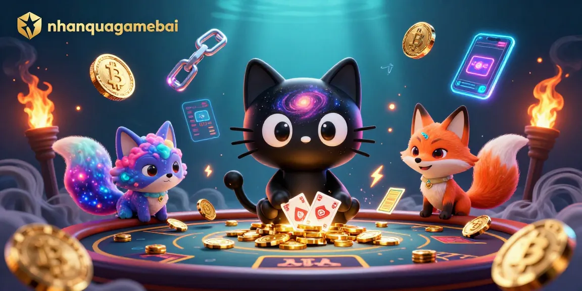 Engage in strategic gaming with nhanquagamebai, witnessing a cosmic casino scene full of excitement and winnings.