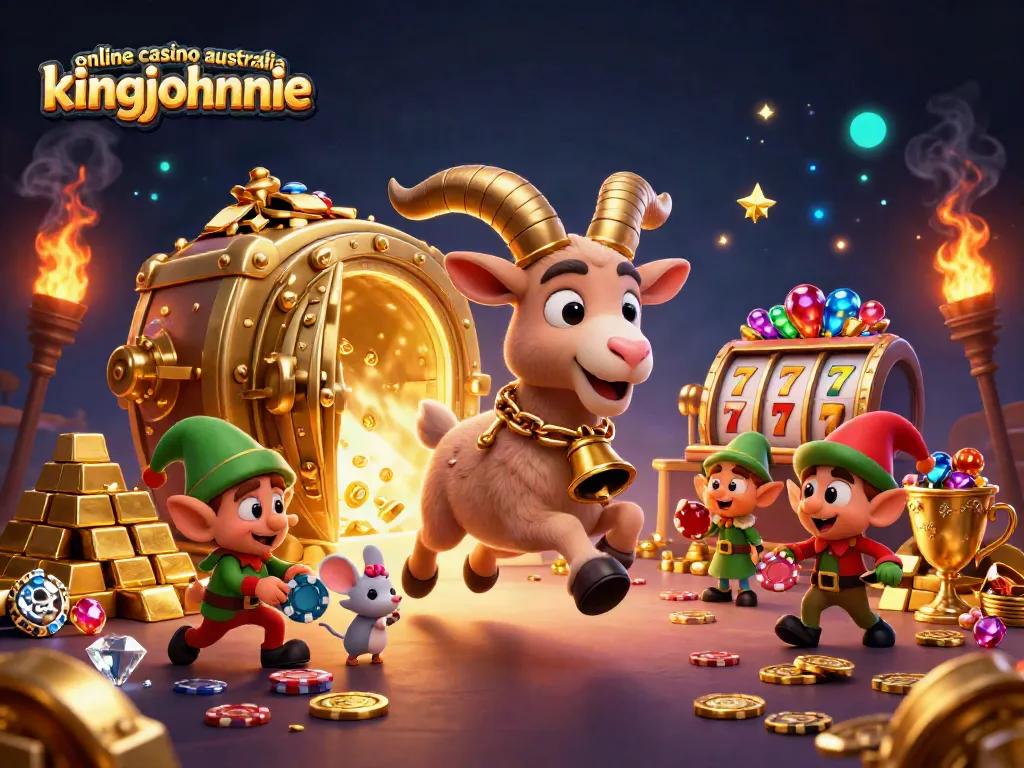 Experience the thrill of online casino Australia King Johnnie with a festive horror theme in a dynamic 3D scene.