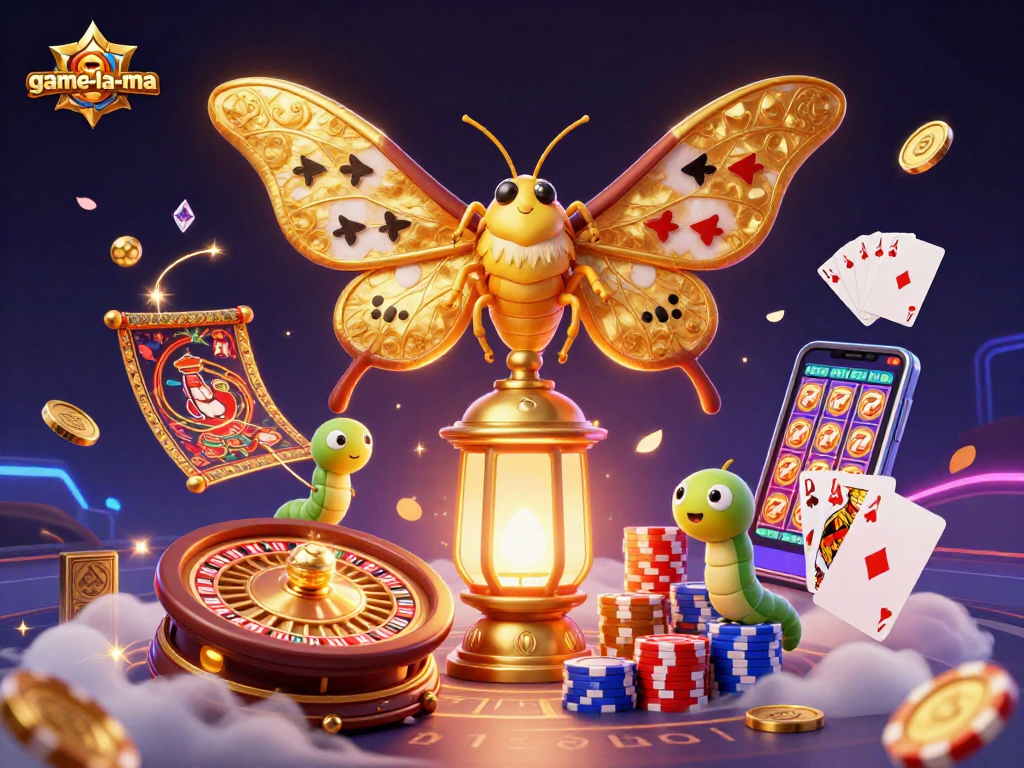 Experience gaming excitement with game-la-ma in an elaborate 3D casino scene filled with rich details.