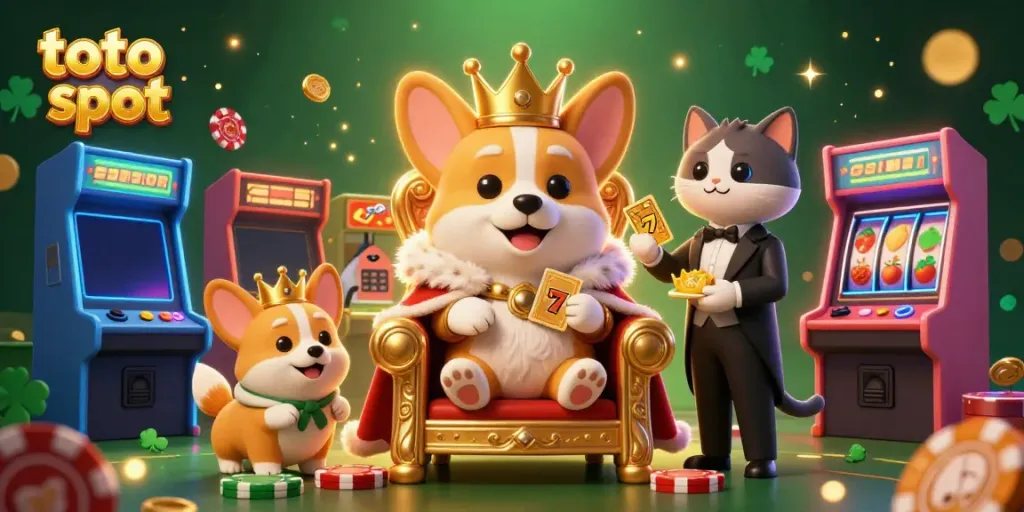 Menangkan permainan dan coba keberuntungan Anda dengan toto slot dalam ilustrasi kasino yang berwarna-warni.