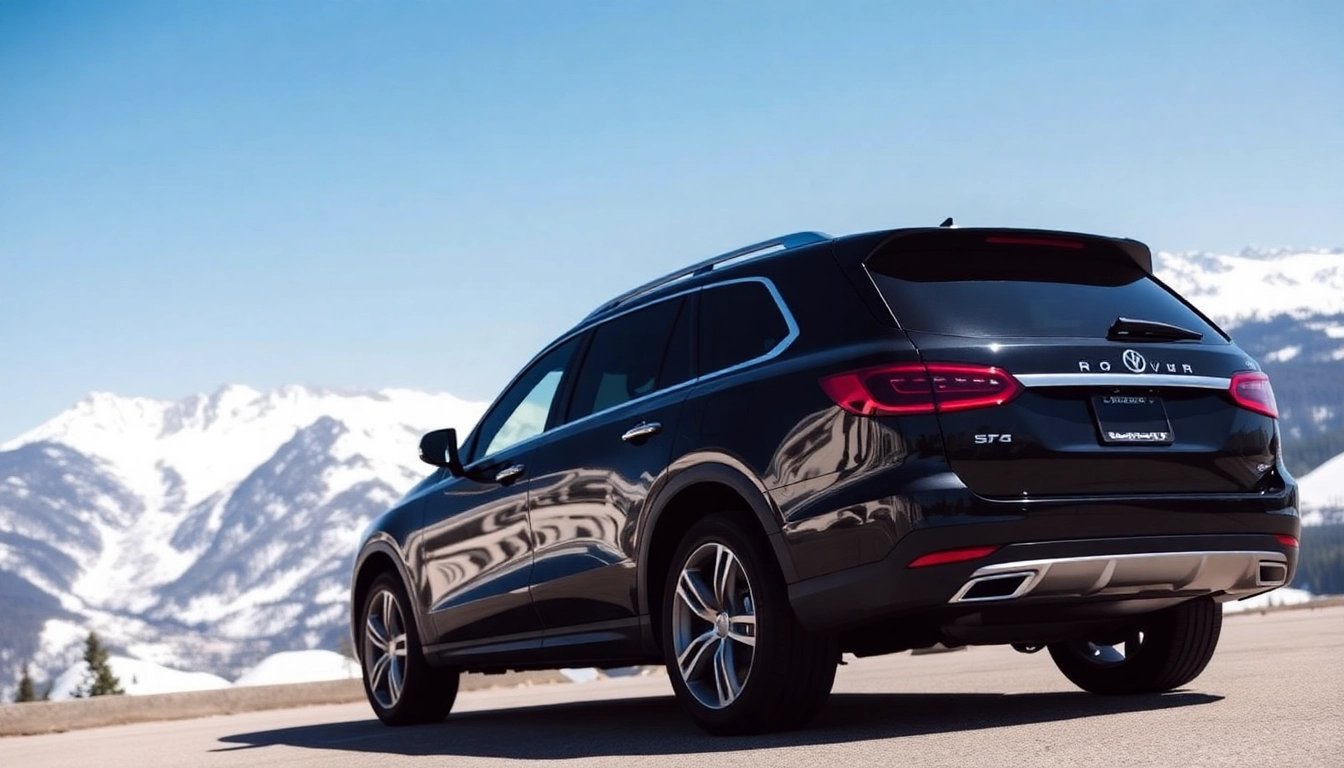Experience Vancouver to Whistler car service with a luxury SUV amidst scenic mountain landscapes.