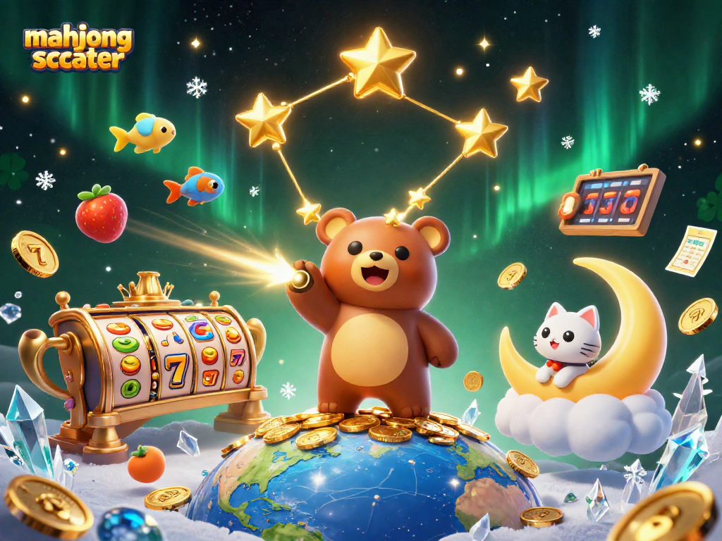 Experience mahjong scatter with vibrant symbols and characters in an engaging 3D casino scene.