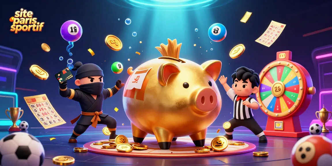 Pariez sur un site paris sportif avec un cochon tirelire sumo, un ninja, et un arbitre samouraï.