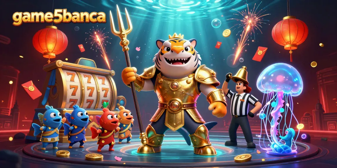 game5banca showcases fierce tiger shark gladiator in action, dominating underwater casino games
