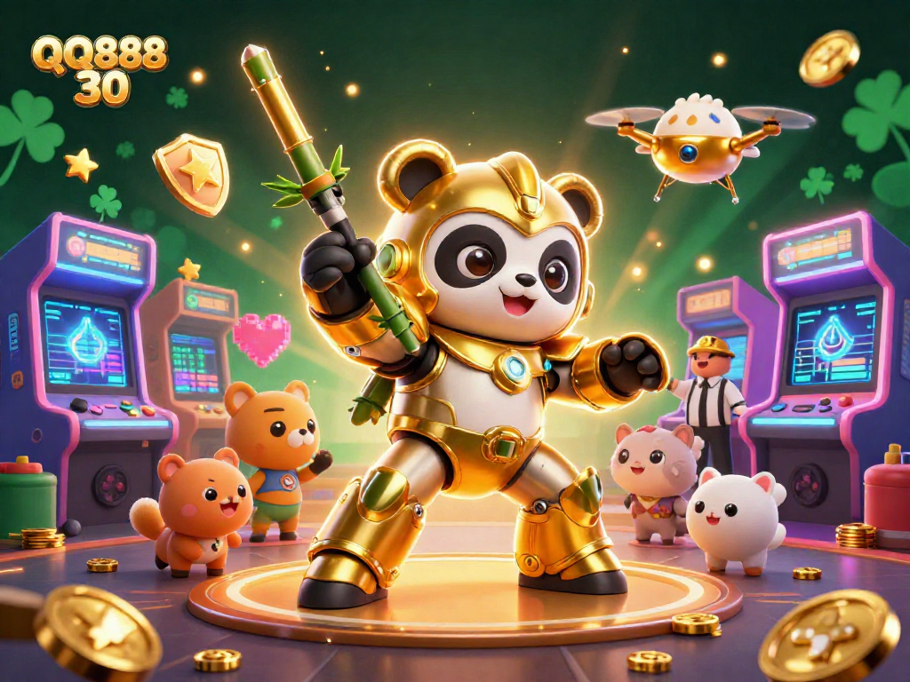 Engage in the thrilling world of QQ888 30 with vibrant arcade gaming elements and dynamic casino action.