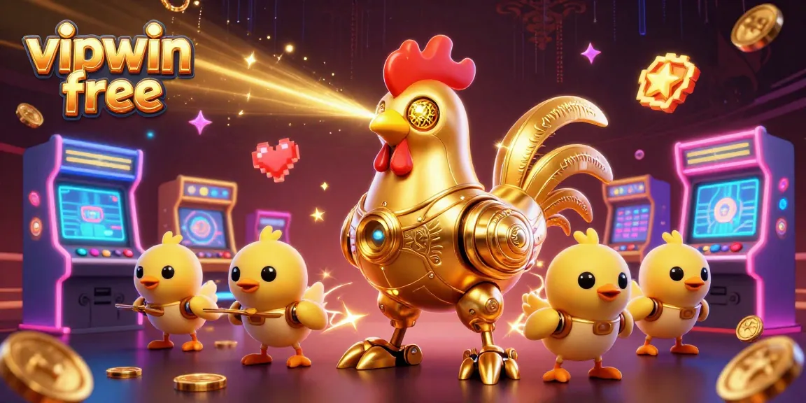 Experience thrilling action at vipwin free with golden robot and dynamic gaming elements.