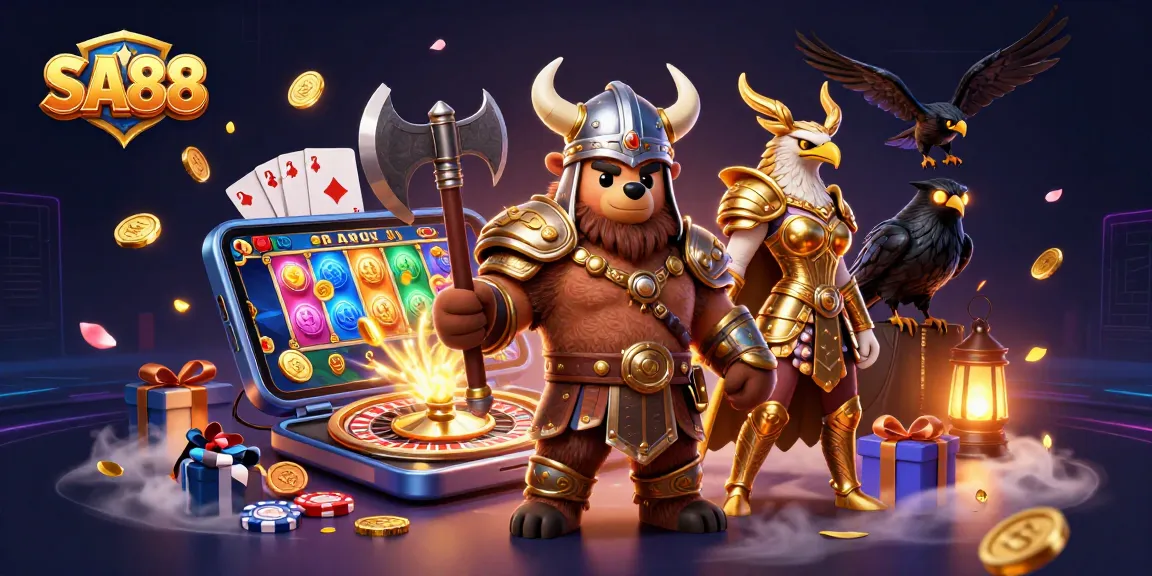 SA88's Viking-themed thrilling gaming experience with epic slot games and winning potential.