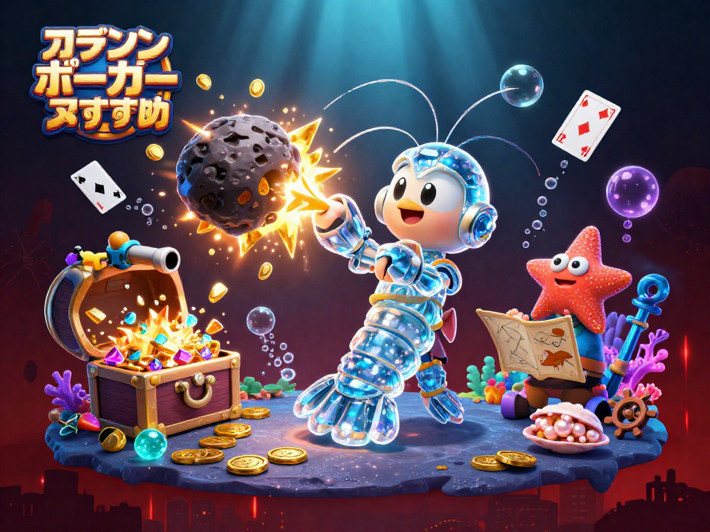 オンラインポーカーおすすめで勝利を目指すポーカーの興奮を体験するイラスト。