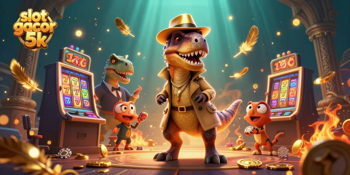 Experience thrilling action with slot gacor 5k as playful dinosaurs add fun to gaming.